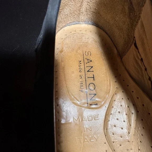 Santoni size 12 men’s grey loafers made in Italy